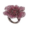 Bague Fleur de Tourmaline rose et Diamants