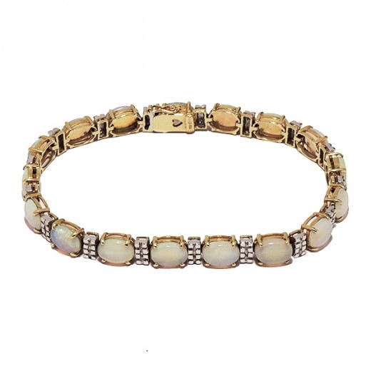 Bracelet ligne Opales en or 18 K