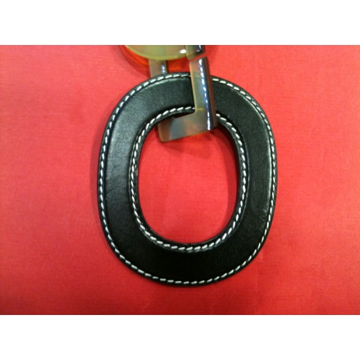 Collier Hermès Isidore en corne et cuir de veau