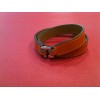 Bracelet Hermès Rivale Double tour en cuir orange