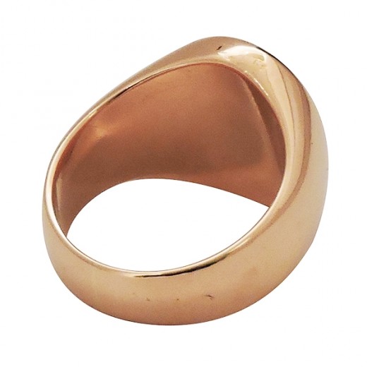 Chevalière Ancienne En Or Rose Avec Camée - Taille 48 - Style XIXe Siècle - Occasion