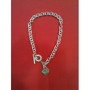 Collier à clavier Tiffany & Co Plaque Coeur en argent