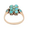 Bague 1950 ' turquoises en or 