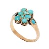 Bague 1950 ' turquoises en or 