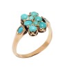 Bague 1950 ' turquoises en or 