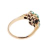 Bague 1950 ' turquoises en or 