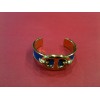 Bracelet Hermès Vintage en cuir et plaqué or 