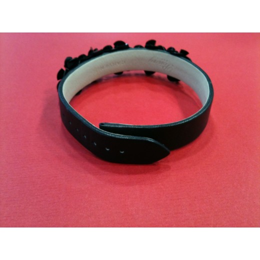 Bracelet De Montre Poiray En Cuir Noir - Largeur 20 Mm - Occasion, Cuir Véritable