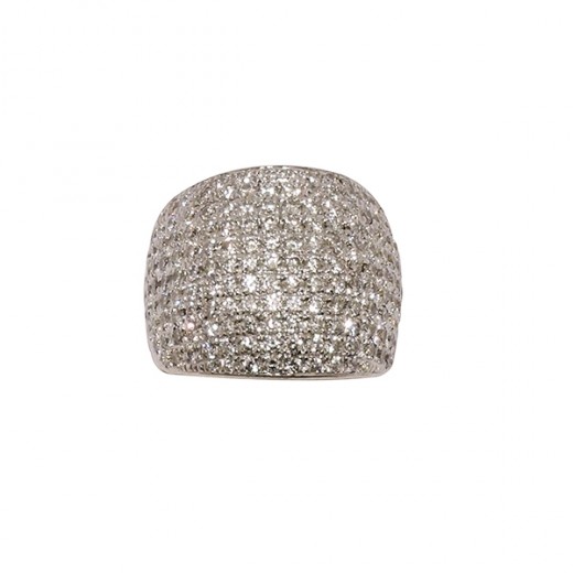 Bague en Or Blanc avec pavage de Diamants