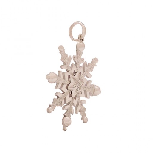 Pendentif Edelweiss en Or Blanc et Diamants