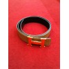 Ceinture Hermès H en cuir réversible gold / noir