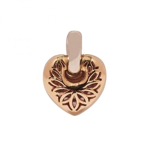 Pendentif Coeur en Or Jaune avec Pierres violacées