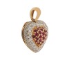 Pendentif Coeur Serti de Roses de Diamants et pierres rouges