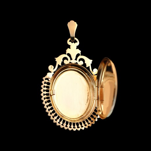 Pendentif Porte-photo émaillé - Très Joli - Occasion - Fabriqué En France