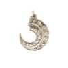 Pendentif quartier de lune en or blanc