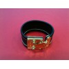 Bracelet Louis Vuitton Serrure en cuir noir