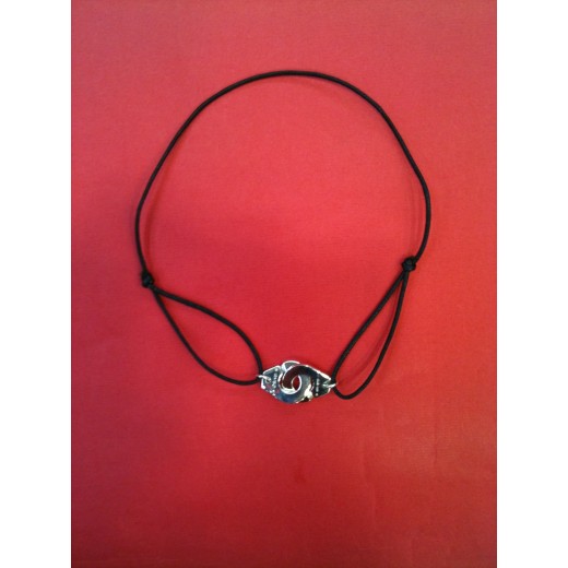 Collier sur cordon Dinh Van Menottes R20 en argent