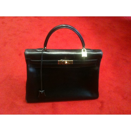 Sac Hermes "Kelly" noir 35 cm