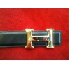 Ceinture Hermès H en cuir réversible noir/gold