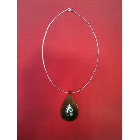 Collier Hermès en corne sur câble en argent