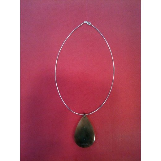 Collier Hermès en corne sur câble en argent