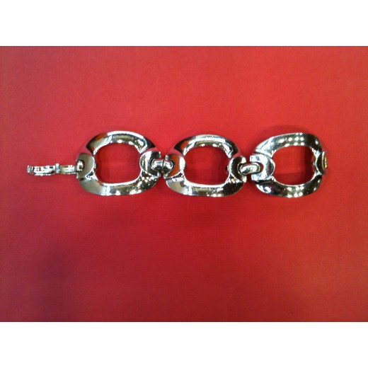 Bracelet Christian Dior en métal argenté