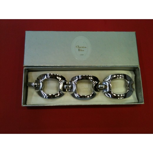 Bracelet Christian Dior en métal argenté