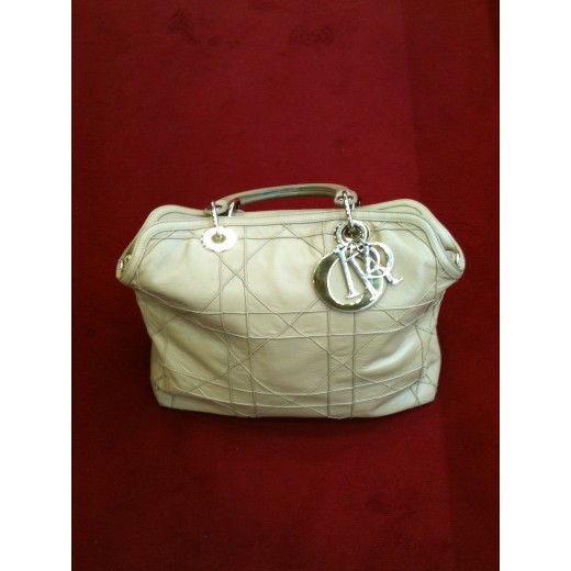 Sac Christian Dior Granville en cuir beige