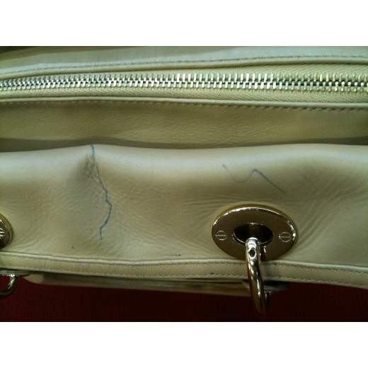 Sac Christian Dior Granville en cuir beige
