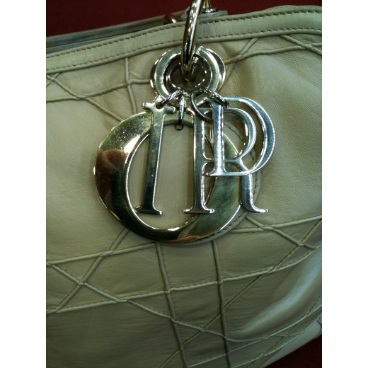 Sac Christian Dior Granville en cuir beige