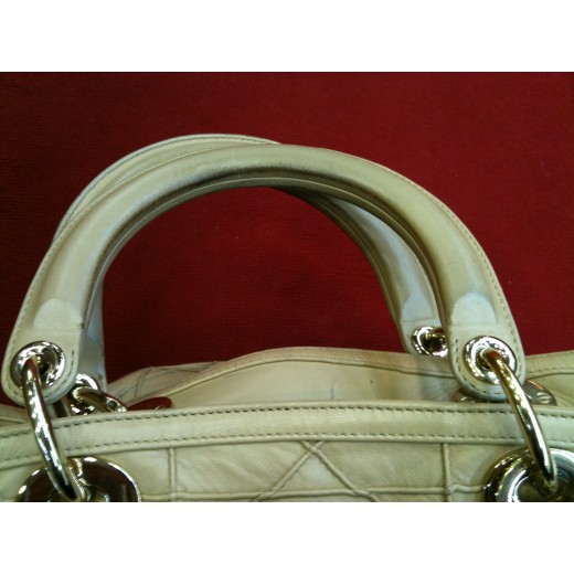 Sac Christian Dior Granville en cuir beige