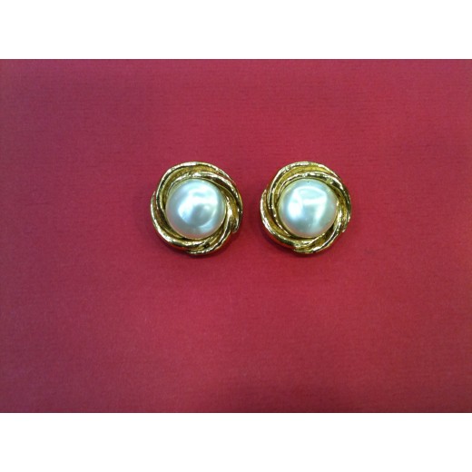 Boucles d'oreilles Chanel Perle Vintage