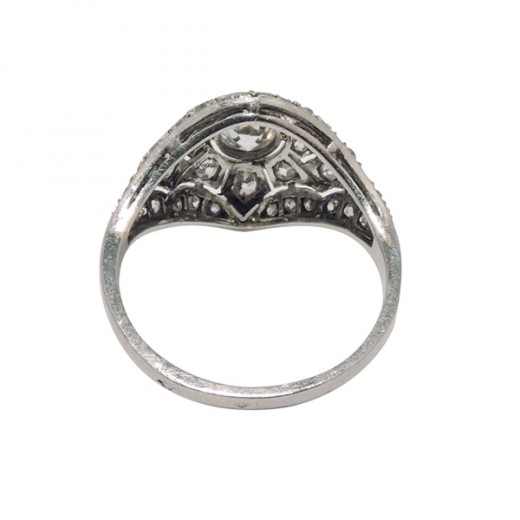 Bague Chevalière Art Déco Argent Massif 925 - Taille 58, Occasion, Vintage Années 20-30