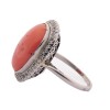 Bague ancienne avec corail et rose de diamants