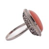 Bague ancienne avec corail et rose de diamants