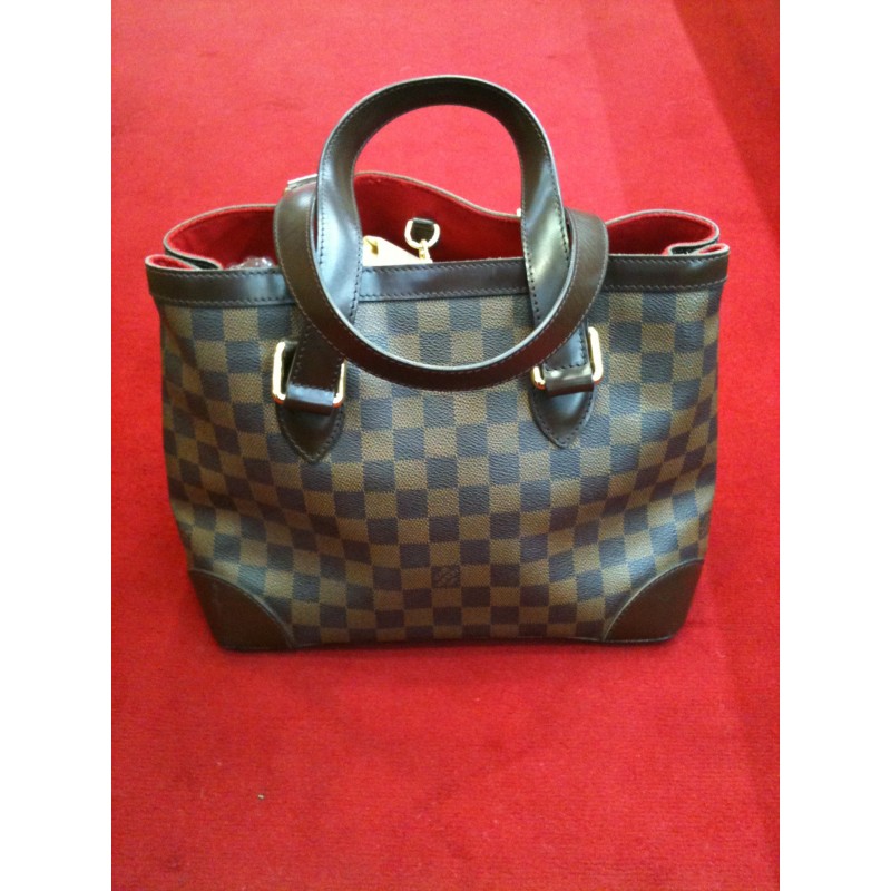 sac cabas louis vuitton hampstead en toile damier azur et cuir