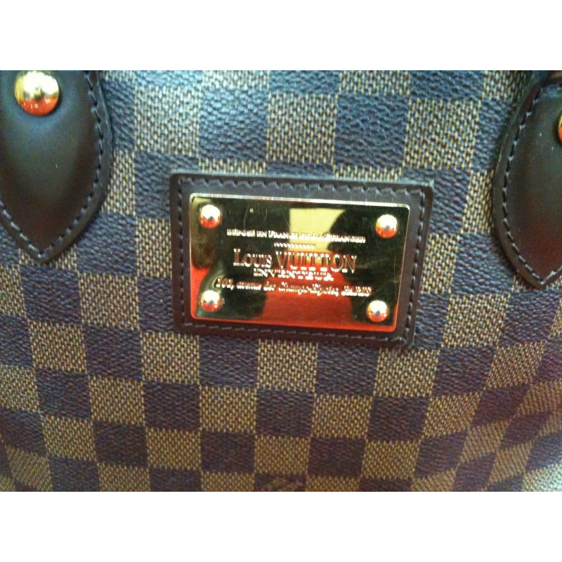 sac cabas louis vuitton hampstead en toile damier azur et cuir