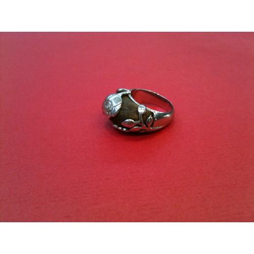 Bague Kenzo Rosewood en argent et bois