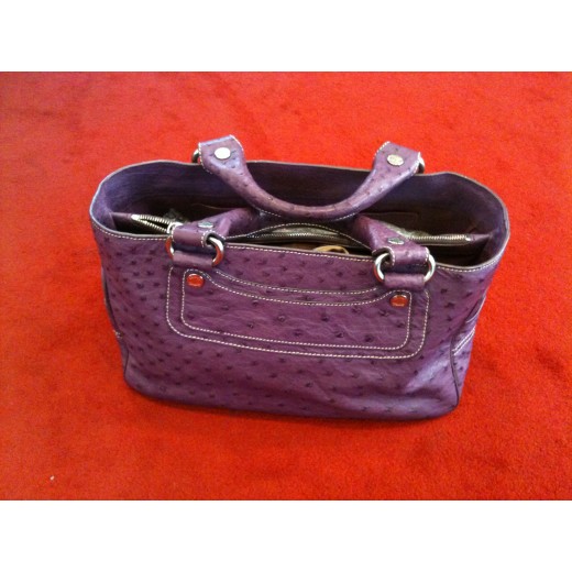 Sac Céline en cuir d'autruche violet