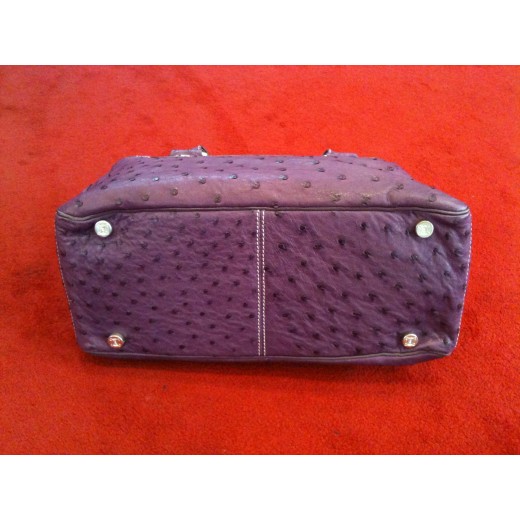 Sac Céline en cuir d'autruche violet