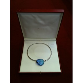 Collier Baccarat Galet bleu en argent