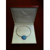 Collier Baccarat Galet bleu en argent