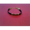 Bracelet Dior en cuir noir et métal doré