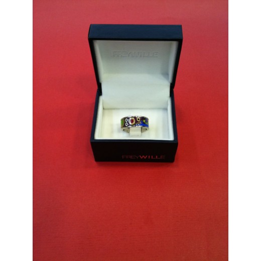 Bague Frey Wille Miss en émail et plaqué rhodium