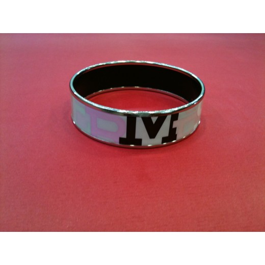 Bracelet Hermès Capitales large en émail et finition palladié