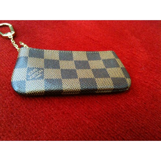 Pochette clés Louis Vuitton en toile damier ébène