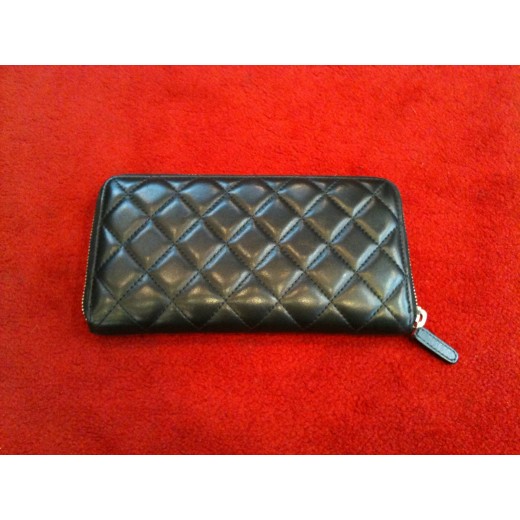 Portefeuille Chanel Gusset zip wallet noir