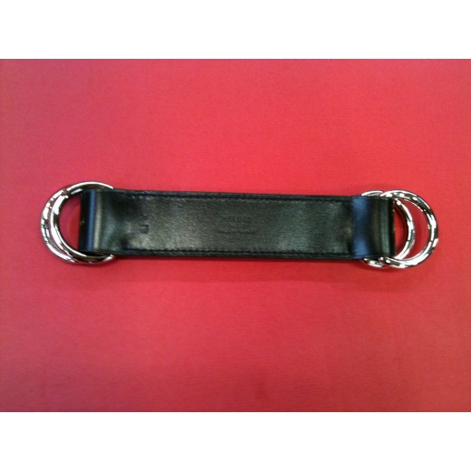 boucle de ceinture Hermès Romance en cuir noir
