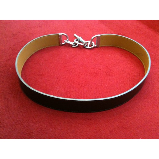 Ceinture Hermès Chaîne d'Ancre en cuir chocolat/camel 