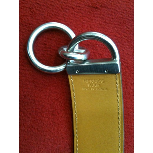 Ceinture Hermès Chaîne d'Ancre en cuir chocolat/camel 
